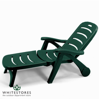 Scab - Stella Di Mare Folding 6 Position Resin Sun Bed with Wheels - Forest Green