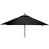 STURDI - 2m Round - Wood Garden Parasol - Pulley - Plain Black