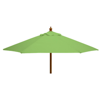 STURDI - 2m Round - Wood Garden Parasol - Pulley - Plain Lime
