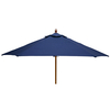 STURDI - 2m Round - Wood Garden Parasol - Pulley - Plain Navy