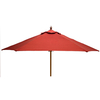 STURDI - 2m Round - Wood Garden Parasol - Pulley - Plain Terracotta