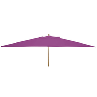 STURDI - 3m x 2m Rectangular - Wood Garden Parasol - Pulley - Plum