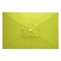 STURDI - 3m x 2m Rectangular - Wood Garden Parasol - Pulley - Yellow