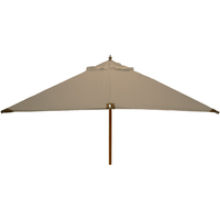 STURDI PLUS - 2.5m x 2.5m Square - FSC Wood Garden Parasol - Pulley - Plain Taupe