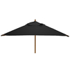 STURDI PLUS - 2m x 2m Square - FSC Wood Garden Parasol - Pulley - Plain Black