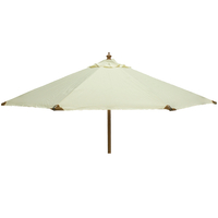 STURDI PLUS - 3m Round - FSC Wood Garden Parasol - Double Pulley - Plain Natural