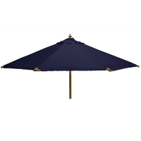 STURDI PLUS - 3m Round - FSC Wood Garden Parasol - Double Pulley - Plain Navy