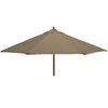 STURDI PLUS - 3m Round - FSC Wood Garden Parasol - Double Pulley - Plain Taupe