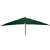 STURDI PLUS - 3m x 2m Rectangular - FSC Wood Garden Parasol - Double Pulley - Plain Green