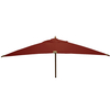 STURDI PLUS - 3m x 2m Rectangular - FSC Wood Garden Parasol - Double Pulley - Plain Terracotta