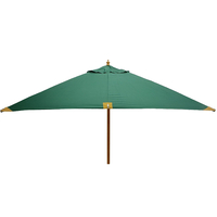 STURDI PLUS - 3m x 3m Square - FSC Wood Garden Parasol - Double Pulley - Plain Green