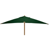 STURDI PLUS - 3m x 4m Rectangular - FSC Wood Garden Parasol - Double Pulley - Plain Green