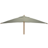 STURDI PLUS - 3m x 4m Rectangular - FSC Wood Garden Parasol - Double Pulley - Plain Taupe