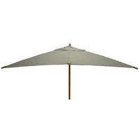 STURDI PLUS - 3m x 4m Rectangular - FSC Wood Garden Parasol - Double Pulley - Plain Taupe