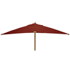 STURDI PLUS - 3m x 4m Rectangular - FSC Wood Garden Parasol - Double Pulley - Plain Terracotta