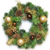 Swift - 60cm Cone & Gold Ball Wreath