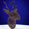 Tri Flora - 50cm Brown Reindeer Head 30 Warm White LED 30 Days Outdoor - Battery Operated