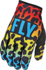 Fly Racing Lite Spotted Motocross Gloves,  red-blue-yellow,  Size M,  red-blue-yellow,  Size M