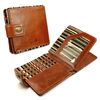 Alston Craig Alston Craig Genuine Vintage Leather RFID Blocking / NFC ID Mens Tec wallet - (Olive Stripe) - Brown