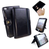 Alston Craig Alston Craig Personalised Vintage Genuine Leather Embrace Pro Case Cover for Apple iPad Mini / Retina (Blue Striped) (Sleep function) - Black
