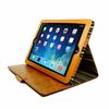 Alston Craig Alston Craig Personalised Vintage Genuine Leather Slim-stand Case Cover for Apple iPad Air (Olive striped) (Sleep function) - Brown