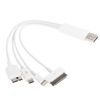 E-Volve 4 in 1 (Micro USB 3.0 + 8 Pin Data Adapter / Transfer Cable + Tab 30 Pin + Micro USB) USB Charge Suitable for iPhone 4 & 4S / Samsung Galaxy Note / Tab - (White)