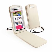 E-Volve Samsung Galaxy S4 Flip-style Faux Leather case cover - White (plus screen protector)