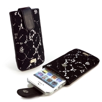 TLC Pull-Tab Fashion Lace case cover for Apple iPhone 5 - Black
