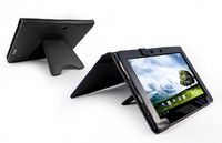 Tuff-Luv Genuine Leather Book-Style case & stand for Asus Transformer Prime TF201 Tablet - Black