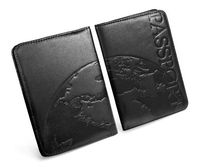 Tuff-Luv Napa Leather Passport Wallet Holder case cover - Black