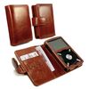 Tuff-Luv Personalised Vintage genuine leather wallet case cover for FiiO X5 - Brown (Free Screen Protector)