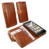 Tuff-Luv Personalised Vintage Leather Wallet-Style Case Cover for Amazon Fire Phone (free Screen Protector) - Brown