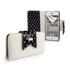 Tuff-Luv Polka-Hot faux leather purse for Apple iPhone 5 / 5s (free screen protector) - Black/White