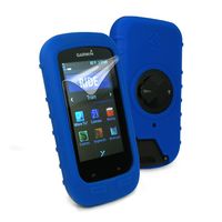 Tuff-Luv Silicone Gel Skin Case Cover for Garmin Edge 1000 and Screen Protector - Blue