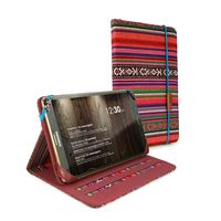 Tuff-Luv Slim-Stand Material Case Cover for the Samsung Galaxy: Tab 4 8.0 & Tab S 8.4 - Sleep function - Navajo / Aztec