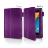 Tuff-Luv Type-View case cover (inc Sleep function) for Nexus 7 (1st 2nd Gen 2013) - Carbon Fibre Purple