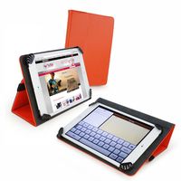 Tuff-Luv Uni-view 7 Generic universal Faux Leather case cover compatible with multiple 7" - 8" tablet devices incl. (iPad Mini / Retina,  Tesco Hudl,  / Google Nexus 7 / Galaxy Tab 2 7" Note 8 / Asus - Orange