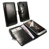Tuff-Luv Vintage Leather Wallet-Style Case Cover for HTC One Mini 2 (free Screen Protector) - Black