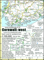 Cornwall West: Lands End to Bodmin/St Austell Cycle Map