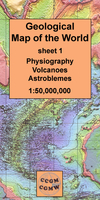 Geological Map of the World,  Sheet 1: Physiography,  Volcanoes,  Astroblemes