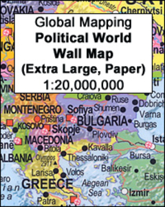 Global Mapping Political World Wall Map EXTRA LARGE,  PAPER