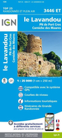 Le Lavandou - Parc National de Port Cros - Corniche des Maures IGN TOP25 Map 3446ET
