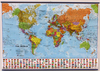 Maps International Political World Wall Map SMALL,  HANGING STRIPS (with flags)