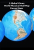 Raven Maps 3 Global Views Physical World Wall Map