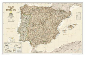 Spain and Portugal NGS Executive Wall Map PAPER