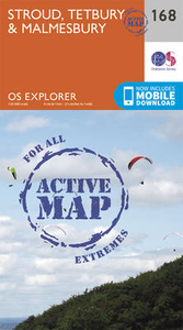 Stroud,  Tetbury & Malmesbury OS Explorer Active Map 168 (waterproof)