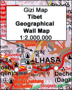 Tibet Geographical Edition Wall Map