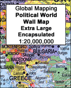 World Global Mapping Political Wall Map X-LARGE ENCAPSULATED