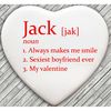 Personalised Definition of My Valentine -Ceramic Love Heart Token