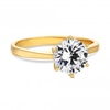 12ct Gold Plated Sterling Silver 925 Round Solitaire Sized Ring